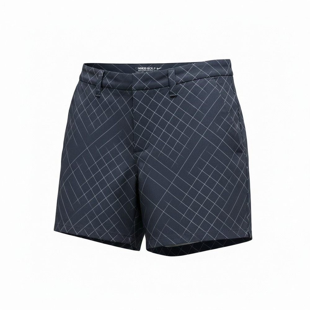Golf Shorts Nike 10 Womens Navy Blue Excellent Dri-FIT Grid Print Athletic‎